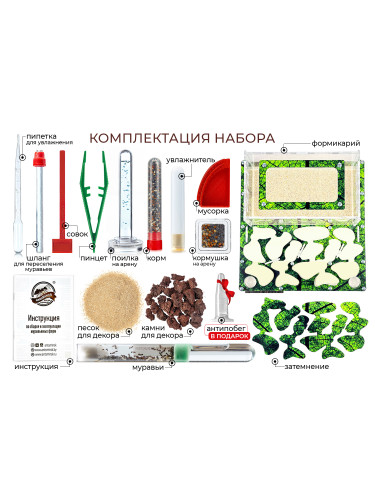 Муравьиная ферма БОЛЬШАЯ sheet (зеленая)