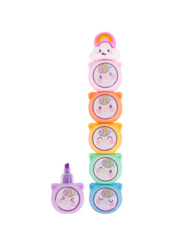 Текстмаркер 6 в 1 "Единорожки"