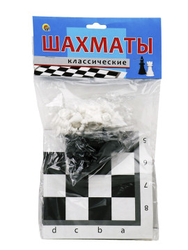 Шахматы классические в пакете + поле 28,5*28,5см