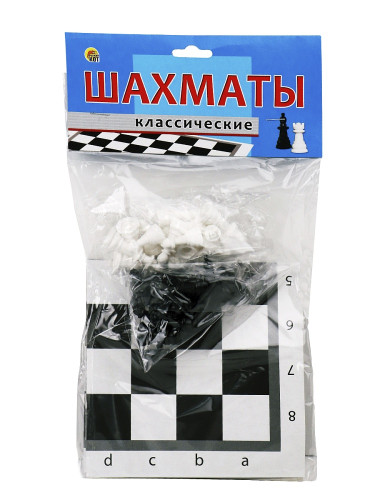 Шахматы классические в пакете + поле 28,5*28,5см